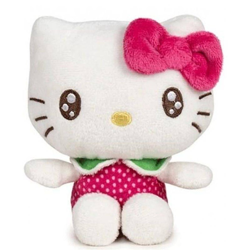 Sanrio Hello Kitty and Friends Macedonia Strawberry Scented Hello Kitty Small Plush Toy (12 cm, Pink/White/Green)
